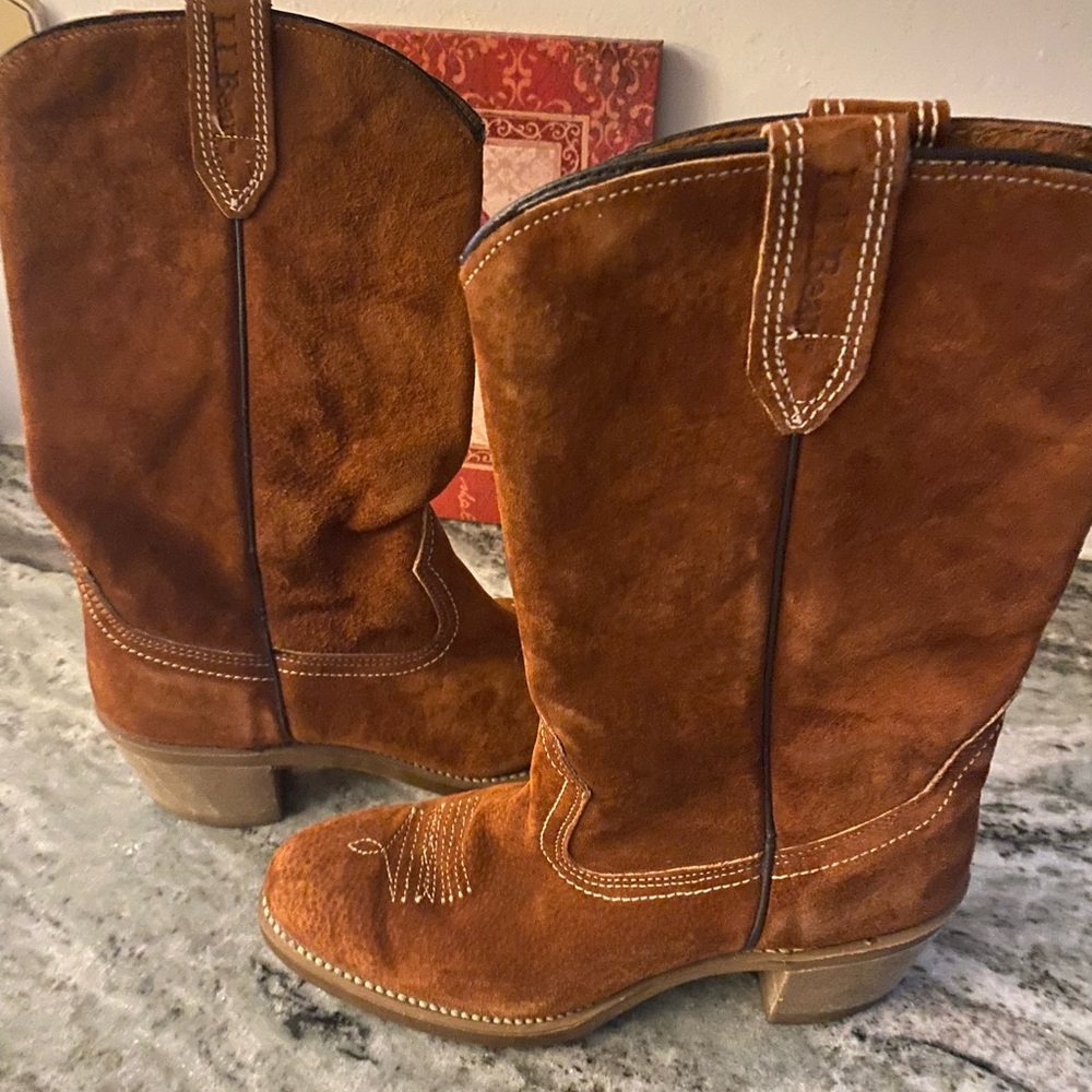 Brown Suede Cowboy Boots